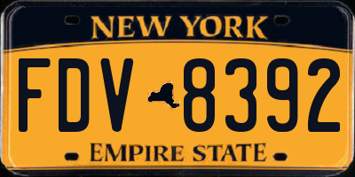 NY license plate FDV8392