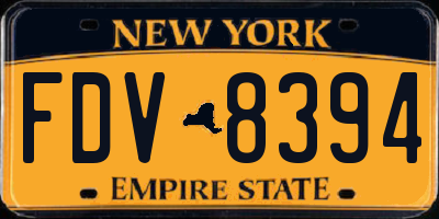 NY license plate FDV8394