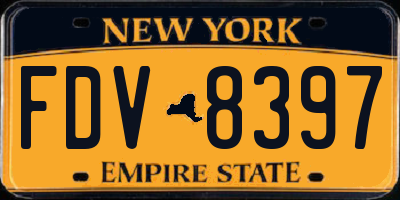 NY license plate FDV8397