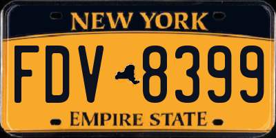 NY license plate FDV8399