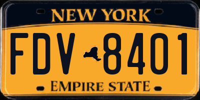 NY license plate FDV8401