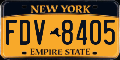 NY license plate FDV8405
