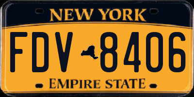 NY license plate FDV8406