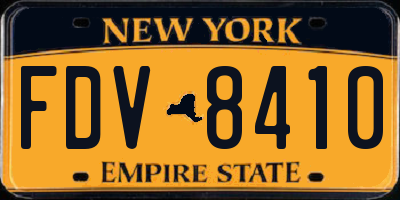 NY license plate FDV8410