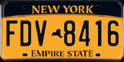 NY license plate FDV8416