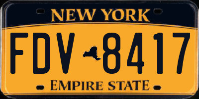 NY license plate FDV8417