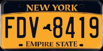 NY license plate FDV8419
