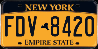NY license plate FDV8420