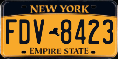 NY license plate FDV8423