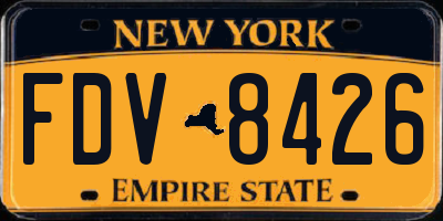 NY license plate FDV8426