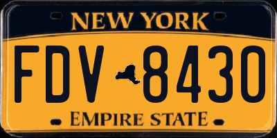 NY license plate FDV8430