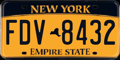 NY license plate FDV8432