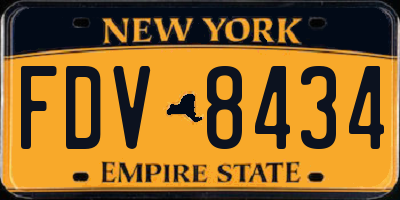 NY license plate FDV8434