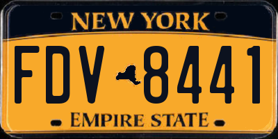 NY license plate FDV8441