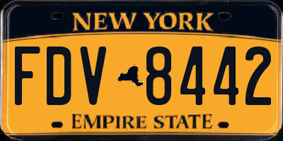 NY license plate FDV8442