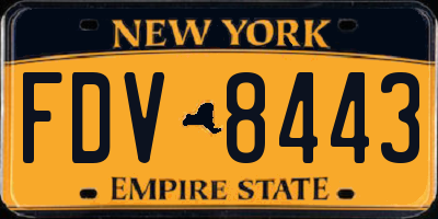 NY license plate FDV8443