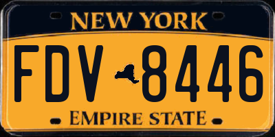 NY license plate FDV8446
