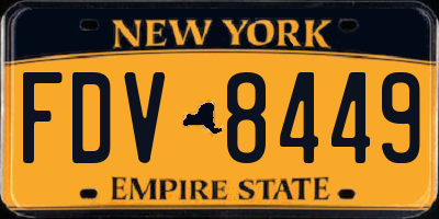 NY license plate FDV8449