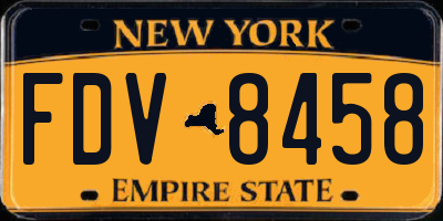 NY license plate FDV8458