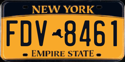 NY license plate FDV8461