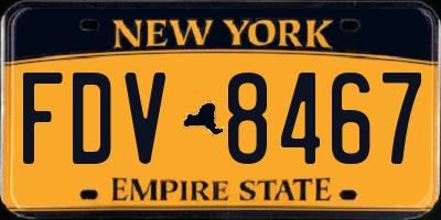 NY license plate FDV8467