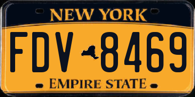 NY license plate FDV8469