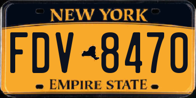 NY license plate FDV8470