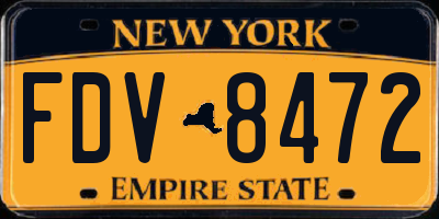 NY license plate FDV8472