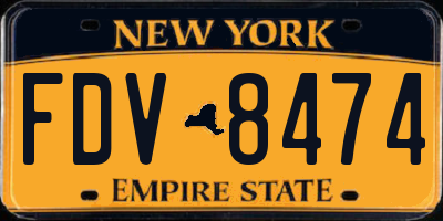 NY license plate FDV8474