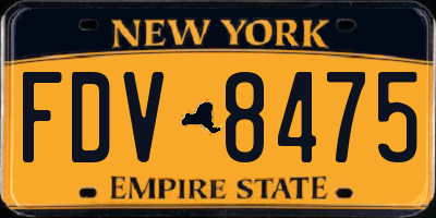 NY license plate FDV8475