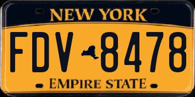 NY license plate FDV8478