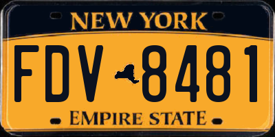 NY license plate FDV8481