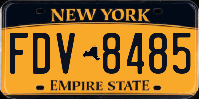 NY license plate FDV8485