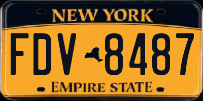 NY license plate FDV8487