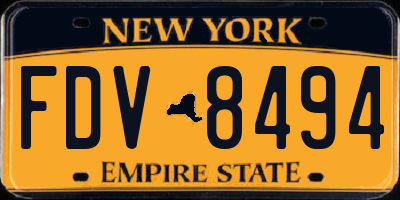 NY license plate FDV8494