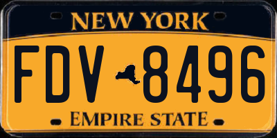 NY license plate FDV8496