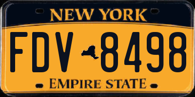 NY license plate FDV8498