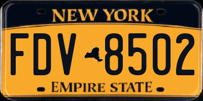 NY license plate FDV8502