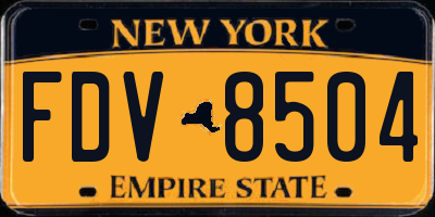NY license plate FDV8504