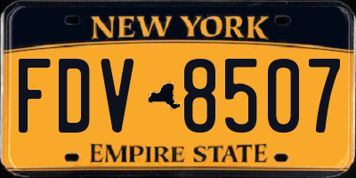 NY license plate FDV8507