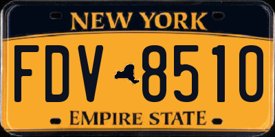 NY license plate FDV8510