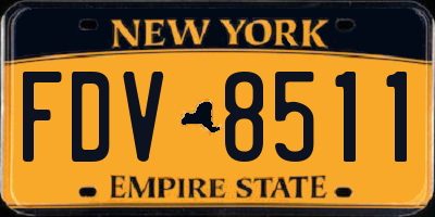 NY license plate FDV8511