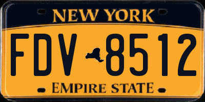 NY license plate FDV8512