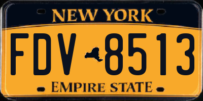 NY license plate FDV8513