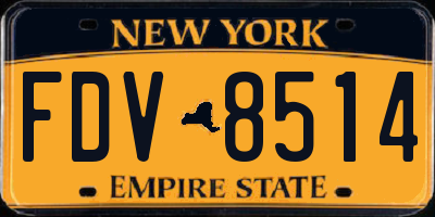 NY license plate FDV8514