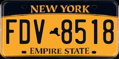 NY license plate FDV8518
