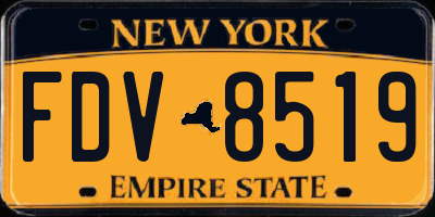 NY license plate FDV8519