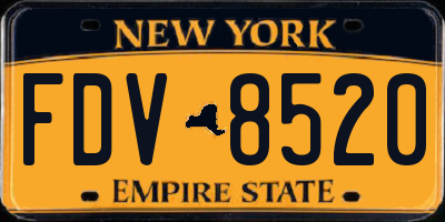 NY license plate FDV8520