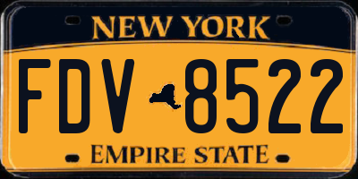 NY license plate FDV8522