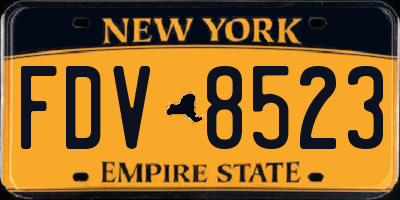 NY license plate FDV8523